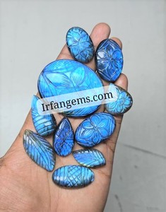 Pendentif en pierre précieuse cabochon sculptée en quartz naturel, multi-reflets, formes variées, taille 20-40mm, en vrac - Product Image 3