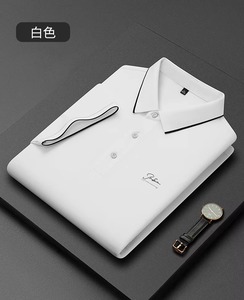 Nouveau Polo d'été décontracté pour homme en coton à manches courtes, motif uni, col rabattu, brodé, en tissu tricoté - Product Image 6