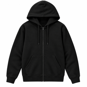 Wholesale Best Quality Custom Embroidered Zipper-Up Hoodie Sweatshirts Bulk Blank <b>Plain</b> <b>Men</b> Unisex Cotton <b>Hoodies</b> Manufacturer - Product Image 1