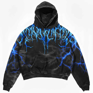 Vente en gros de sweats à capuche pour hommes en coton 100% 450 g/m², coupe classique, broderie délavée, épais, lourd, respirant, séchage rapide, style hip-hop - Product Image 4