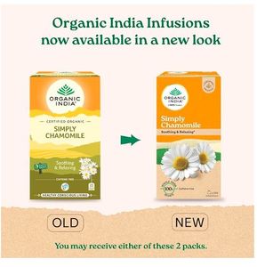 Organic India Simply Chamomile Infusion 25 <b>Tea</b> Bags Certified Organic Soothing Relaxing Caffeine-Free Whole Herb Blend - Product Image 2