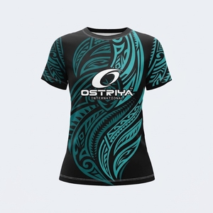 Camiseta de Manga Corta para Mujer, Tejido de Punto, Ligera, Transpirable, de Secado Rápido, Diseño Tribal, Cuello Redondo - Product Image 5