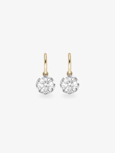 Lab Grown Diamond 2 Cut Dangle <b>Drop</b> Solitaire Hoop Earrings Georgian Prong Set Custom 14K 18K Gold Wedding 4 Carat Wholesale - Product Image 5