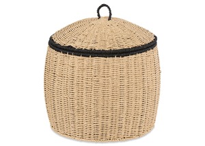 Seagrass <b>woven</b> <b>basket</b> with black trim Handmade Storage <b>Basket</b> Wholesale eco-friendly Made Viet Nam - Product Image 1
