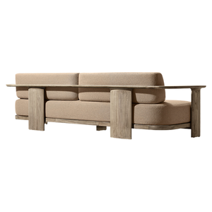Contemporary Modern <b>Outdoor</b> <b>Sofa</b> Solid Teak Two-Seater Waterproof Cushion Luxury Garden Lounge Furniture for Resort Villa - Product Image 3