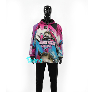 Sweat à capuche de pêche en plein air UPF50+ à séchage rapide et respirant, chemise de pêche sublimée pour hommes et femmes, logo personnalisé, vente en gros directe usine OEM - Product Image 2
