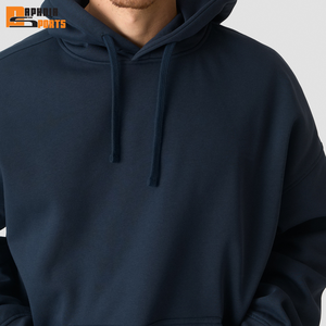 Sweat-shirts à capuche doublés en molleton 100 % coton épais pour hommes, coupe droite, style streetwear, éco-responsables, épaules tombantes, logo personnalisé, vente en gros - Product Image 3