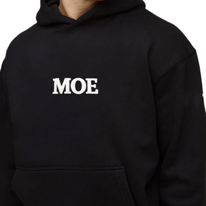 Minimal Chest Logo Pullover Hoodie for <b>Men</b> Cotton <b>Fleece</b> Classic Streetwear OEM Manufacturing Wholesale <b>Black</b> - Product Image 3