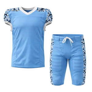 Bulk American Football Club Uniform Polyester Contrast Panel Camouflage Design Your Own Enhanced Airflow Sublimation <b>Athletic</b> - Product Image 1