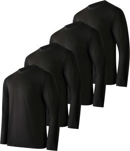 Camiseta de Hombre Lisa de Color Sólido, Cuello Redondo Clásico, Manga Larga, 100% Algodón, Corte Ajustado, Uso Diario Informal, OEM ODM - Product Image 2