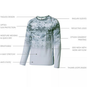 เสื้อตกปลาสำหรับผู้ชายแบบสั่งทำพิเศษ UPF 50+ แห้งเร็ว ระบายอากาศได้ดี แขนยาว เสื้อผ้ากีฬาประสิทธิภาพสูง - Product Image 2