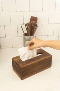 กล่องใส่กระดาษทิชชูไม้สุดหรูสำหรับโต๊ะอาหาร - Product Image 1