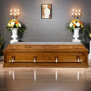 Regina alta calidad estilo norteamericano madera maciza urnas funerarias ataúdes modelo CKT2005 Equipo de Servicio de buena reputación hecho a mano - Product Image 1