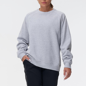 Relaxed Streetwear Private Label Women Apparel Womens <b>Sweat</b> <b>Top</b> Women's Heavyweight Sweatshirt Plain Blank Custom Logo Supplier - Product Image 2