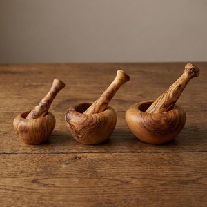 Ensemble mortier et pilon en bois, fabriqué à la main pour broyer les herbes et les épices, outil manuel durable - Product Image 4
