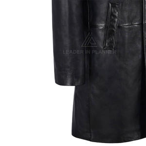 Manteau long en cuir pour homme sur mesure, veste d'hiver en cuir véritable sur mesure, en vente en ligne - Product Image 5