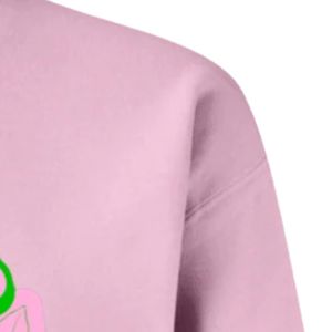 Sudadera con cuello redondo y estampado 'Pink Pretty Girl Vibes', de manga larga con puños acanalados, top casual de forro polar para mujer, para uso diario y estilo urbano - Product Image 3