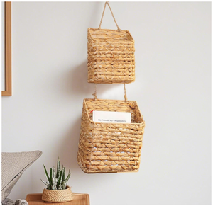 Hanging <b>Wall</b> Water Hyacinth <b>Storage</b> <b>Basket</b> Handmade <b>Storage</b> <b>Basket</b> - Product Image 3