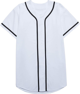 Low MOQ Customized Breathable Printed Front V-neck Short Sleeve Baseball Jersey Lightweight Durable Material - Product Image 3