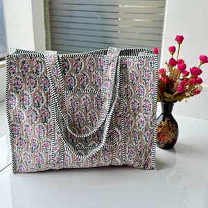 Bolsa de Mano Acolchada de Algodón Ecológico con Estampado de Bosque Tropical, Cierre Abierto, Asas Cómodas para Viajes, Trabajo, Universidad, Mercado - Product Image 4