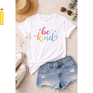 Camiseta de mujer Samavia con estampado personalizado OEM, tela de peso medio 140gsm, jersey de PC |   Camisetas Lisas RTS con Servicio DDP - Product Image 5