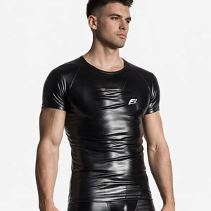 Camisetas Deportivas Personalizadas para Hombre, Recubiertas de PU, de Compresión, Ajustadas, de Manga Corta, para Gimnasio, Venta al Por Mayor, EE. UU. - Product Image 1