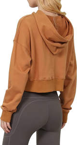 Conjunto Deportivo de 2 Piezas para Mujer, Primavera 2025, OEM, Personalizado, Top Corto y Sudadera con Capucha Oversize - Product Image 3