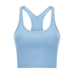 Custom Wholesale Women Slim Fit Gym Tank <b>Top</b> Quick Dry Breathable <b>Cropped</b> Sleeveless Yoga Fitness <b>Top</b> - Product Image 3