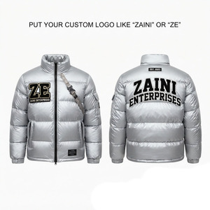 ZAINI Premium 500GSM Waterproof Windproof Polyester Puffer <b>Jacket</b> Silver <b>Quilted</b> Panel Design Camouflage <b>Pattern</b> Winterwear - Product Image 1