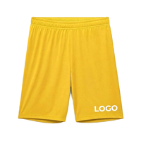 Shorts de sport décontractés pour hommes, noirs, à séchage rapide, avec logo personnalisé, taille élastique, couleur unie, 100 % polyester, logo imprimé sur le bas du pantalon