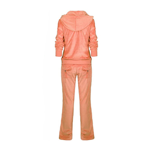 Conjunto Deportivo para Mujer, Chaqueta con Cierre Completo y Pantalones con Puños Elásticos, Mezcla de Algodón y Poliéster, Bolsillos Laterales - Product Image 4
