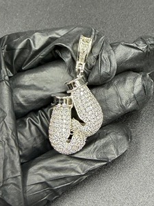 Bridal <b>Pendant</b> Hand <b>Pendant</b> With <b>Crystal</b> Rhinestones Micro Pave 925 silver Plated Unisex Charm - Product Image 6