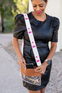 Sac à bandoulière professionnel vintage multicolore tendance, orné de perles, étanche, avec sangle à crochet, motif bouteille de champagne, personnalisé et glamour - Product Image 2