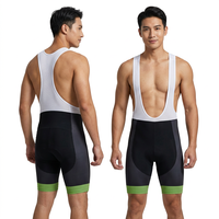 Cuissard unisexe ajusté avec dos en mesh blanc et bordure verte, écologique, respirant, séchage rapide, en Spandex et Polyester, pour le cyclisme