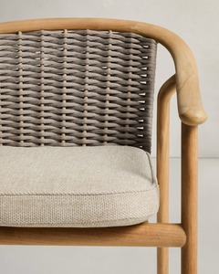 Premium Solid <b>Teak</b> <b>Chair</b> with Woven Rope Seat – Scandinavian Style Dining <b>Chair</b> for Contemporary Interior & Hospitality - Product Image 6