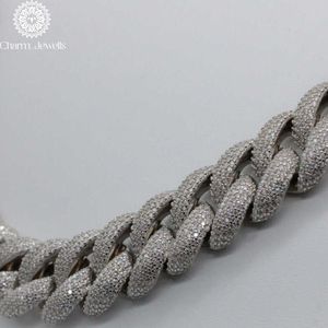 สร้อยคอผู้ชาย Charm_Jewells ชุบโรเดียม เงินแท้ 925 ประดับโมอิสซาไนต์ ดีไซน์แบบโซ่ สไตล์ฮิปฮอป เหมาะสำหรับใส่ทุกวัน - Product Image 3
