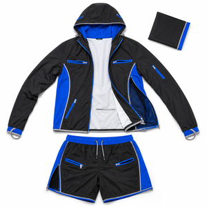 Ensemble de survêtement coupe-vent et short en polyester personnalisé pour homme, doublure en maille respirante, idéal pour l'été – Fabricant OEM - Product Image 2