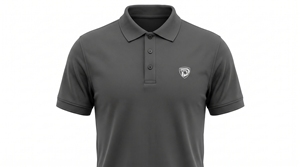 Polo de Manga Corta Gris Oscuro para Hombre Dumela International, Logotipo Bordado, Estilo Casual, Transpirable, Tejido de Poliéster, Corte Regular - Product Image 1