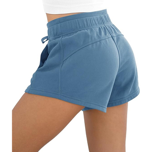Shorts en coton mélangé de haute qualité pour femmes avec poches, en molleton de coton, cordon de serrage, été, fabricant de vêtements de sport OEM - Product Image 2