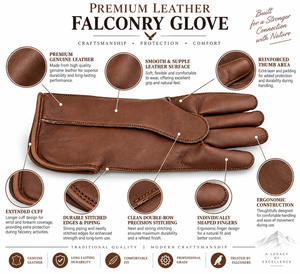 Gants de fauconnerie en cuir souple double couche de haute qualité, personnalisables, 30 cm, taille sur mesure, pour le chasse au gibier, thermiques, vente en gros - Product Image 3