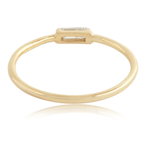 แหวนเพชรทรงบาแกตต์ธรรมชาติ ทองคำขาว 14k วงบาง ดีไซน์สวยงาม ของขวัญวันเกิดสำหรับเธอ แหวนซ้อนกันได้ ขายส่งเครื่องประดับ - Product Image 6