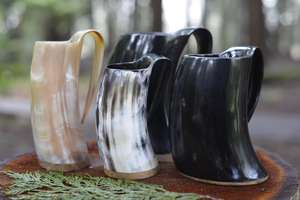 <b>Large</b> Handmade Horn Beer <b>Mug</b> Natural Buffalo Horn Tankard with Smooth Finish for Restaurants Pubs Festivals and Home Decor - Product Image 4