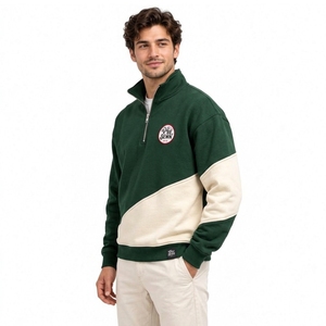 Sudadera de hombre con media cremallera, personalizada, ligera, de algodón suave, con dobladillo acanalado, corte relajado, ropa casual para el día a día, al por mayor - Product Image 5