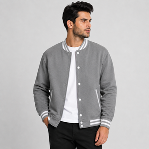 Stylish varsity jacket delivering soft warmth durable performance and sporty sophistication for fashionable casual outerwear use - Product Image 1