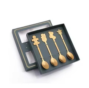 Cuillère à thé en métal au design moderne, cuillère à café en acier inoxydable, cuillère à sucre, cuillère à dessert, couverts de cuisine - Product Image 3