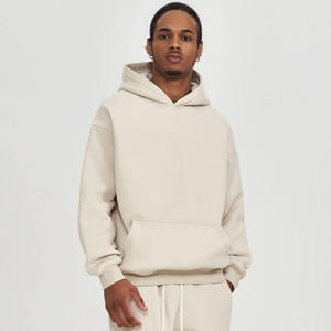 Sweat à capuche unisexe 100 % coton molletonné, coupe oversize, respirant, séchage rapide, avec poches, imprimé numérique, teint uni - Product Image 5