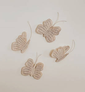 El diseño más hermoso: mariposas tejidas con ratán natural, decoración de pared para habitaciones infantiles. - Product Image 2