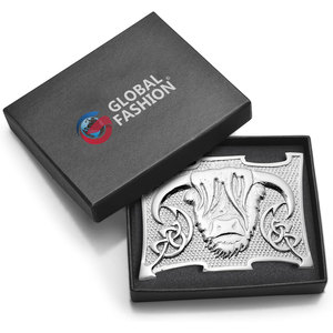 Hebilla para cinturón de kilt escocés - Hebilla de peltre con diseño de vaca de las Tierras Altas, elegante accesorio celta para hombre, 10 cm x 7,6 cm - Product Image 4