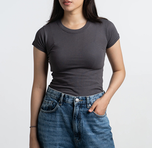 Custom Women's Baby Tee 100% Cotton Slim Fit <b>Cropped</b> T-Shirt Short Sleeve Casual Summer <b>Top</b> with Custom Print Logo OEM Wholesale - Product Image 1