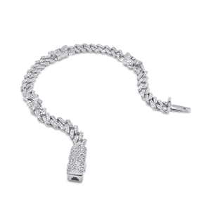 Bracelet élégant en diamant de laboratoire VVS, coupe brillante ronde, chaîne cubaine, bijoux fins de créateur, style hip-hop tendance - Product Image 3